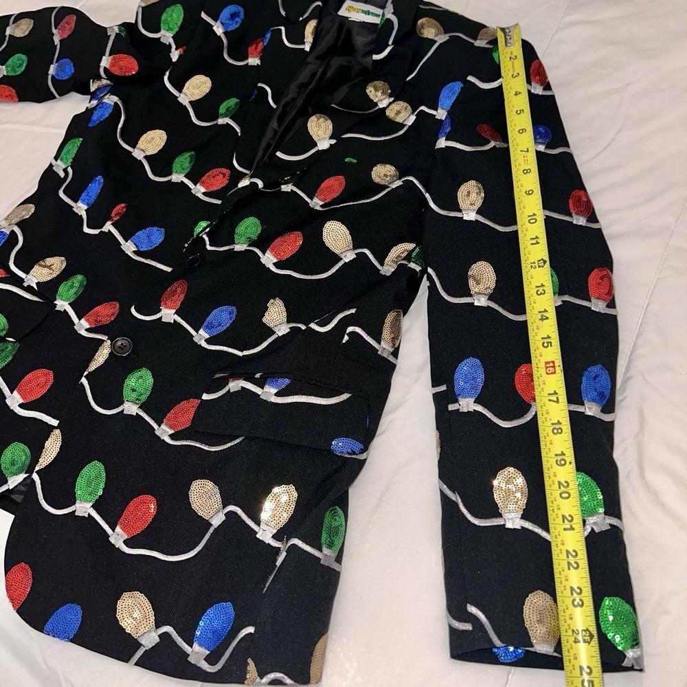 Tipsy‎ Elves Men's Sequin Tangle Wrangler Christmas Light Blazer Party Jacket 40 - Picture 5 of 7